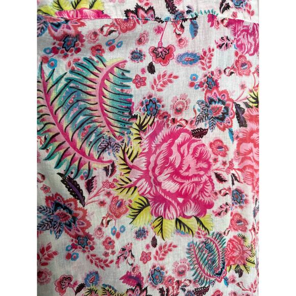 Debbie Katz inez Zara fpink loral midi wrap sheer summer resort dress XS - Picture 8 of 14